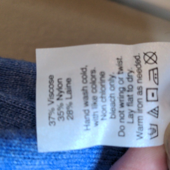 J Crew Factory Blue Wool Mix Short Sleeve Sweater, size small - Picture 9 of 9